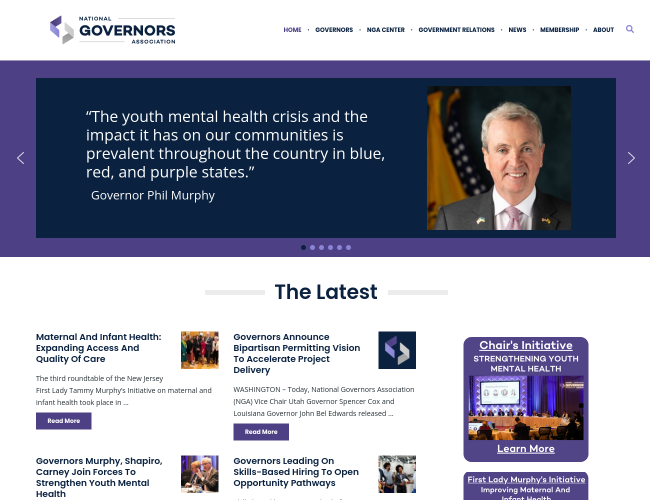 National Governors Association首頁截圖，僅供參考