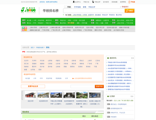我要搜全國學校排名