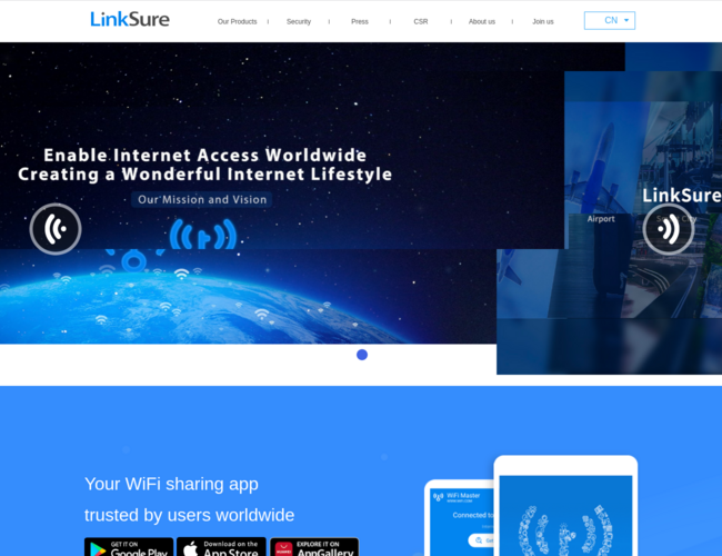 WiFi萬能鑰匙首頁截圖，僅供參考